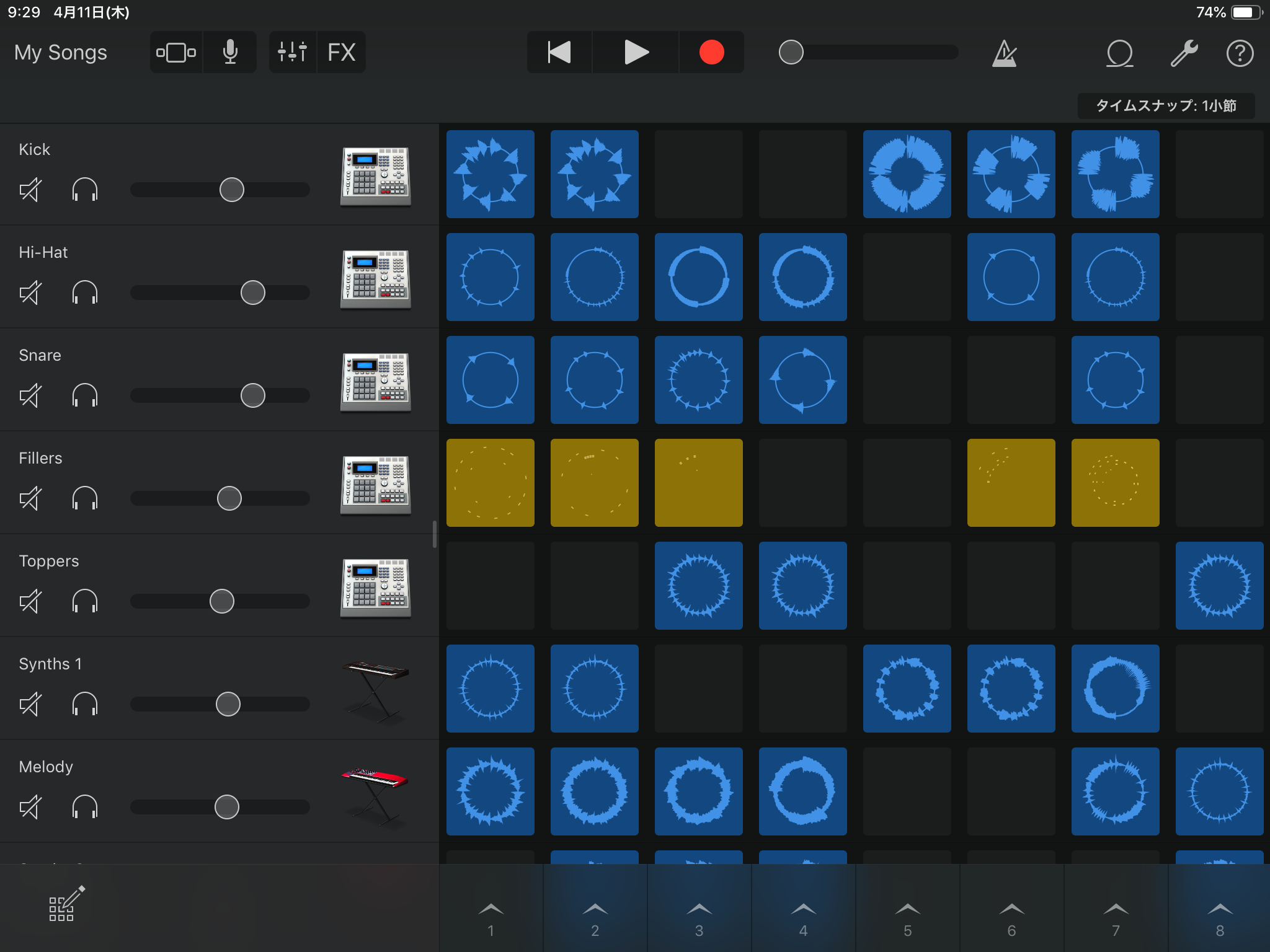 Garageband Ios版 の使い方 Liveloopsの使い方 ガレバンrocks