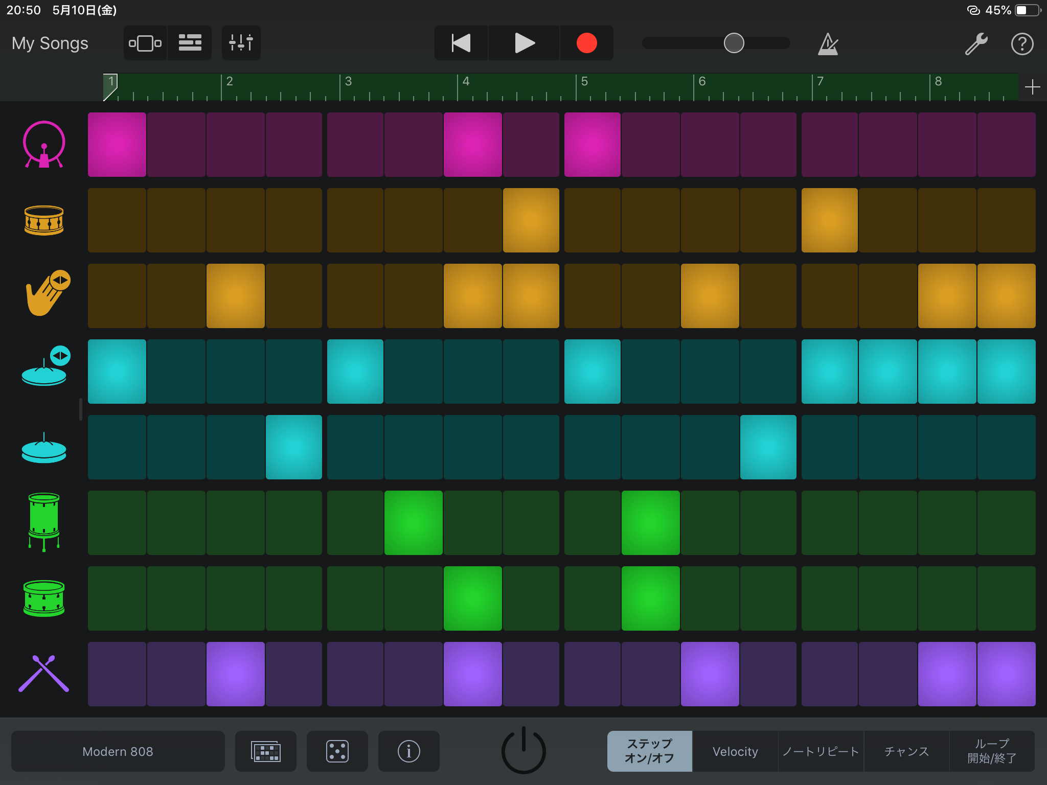 Garageband Ios版 の使い方 ビートシーケンサーの使い方 ガレバンrocks